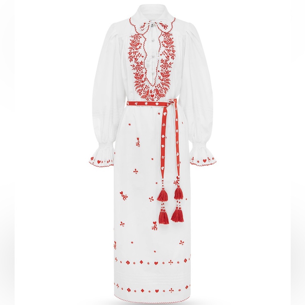 NWT Alemais embroidered heart dress